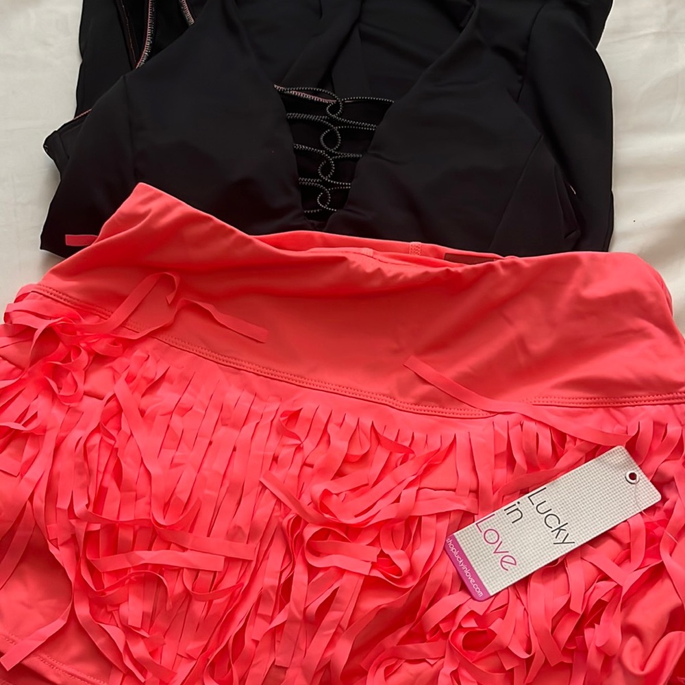 Lucky In Love Set Tank and Fringe Skirt